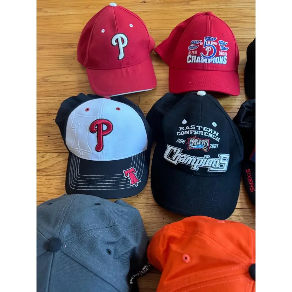 Philadelphia Phillies Flyers 76ers sixers Hats lot estate